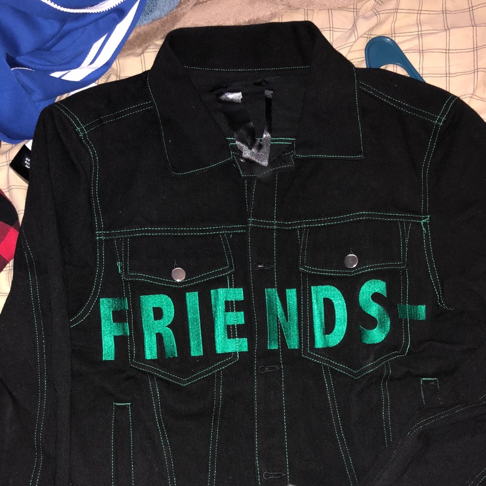 VLONE Black and Green Bomber Jacket
